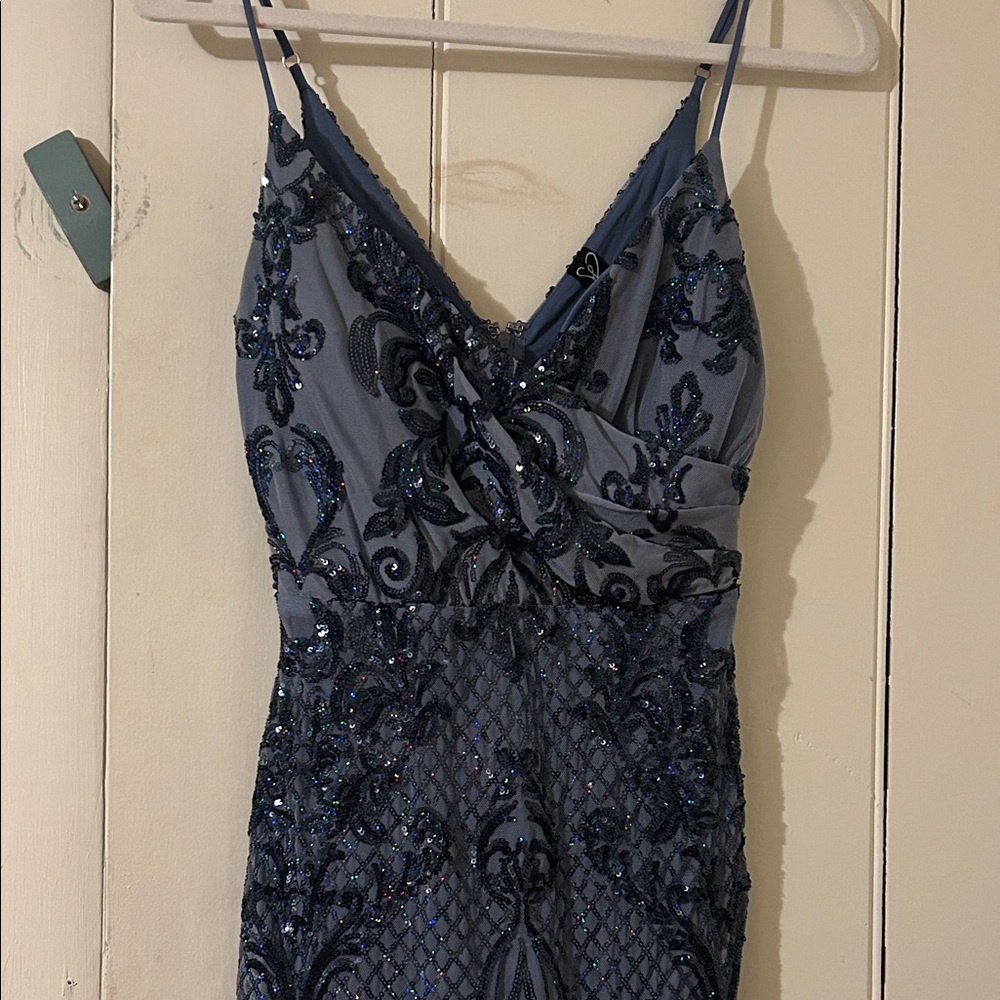 Windsor Navy Sequin Embellished Dress